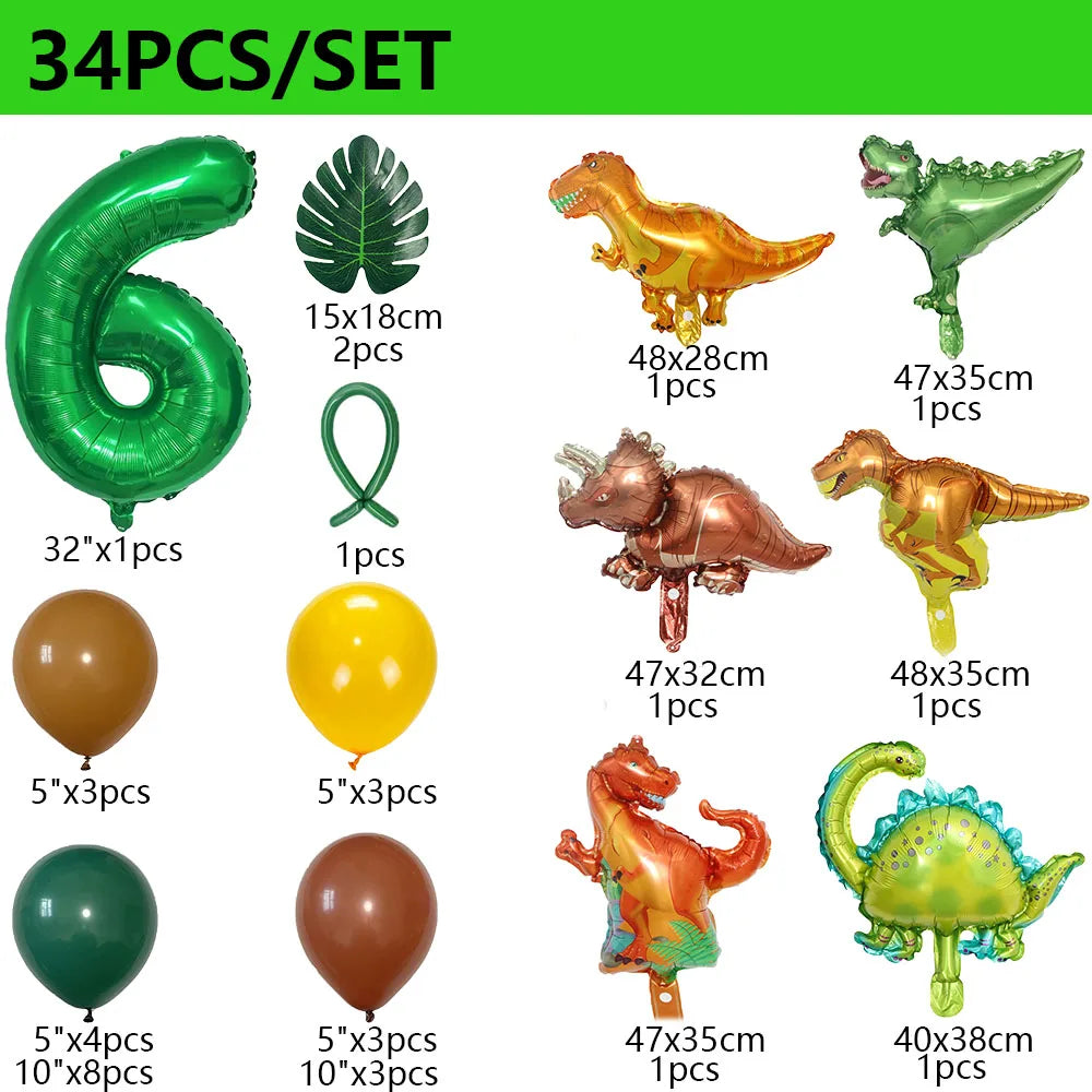 Dinosaur Balloons  34Pcs