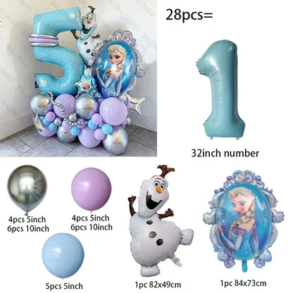 Elsa Princess Frozen Foil Balloons 28pcs