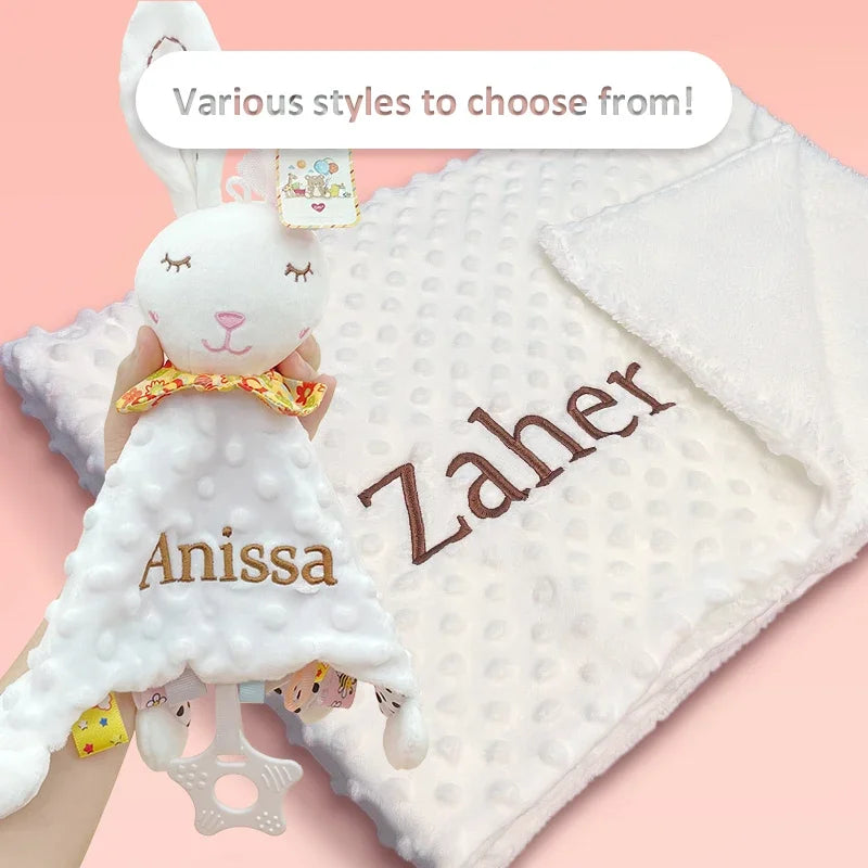 Personalized name baby blankets , stroller , sleeping dolls