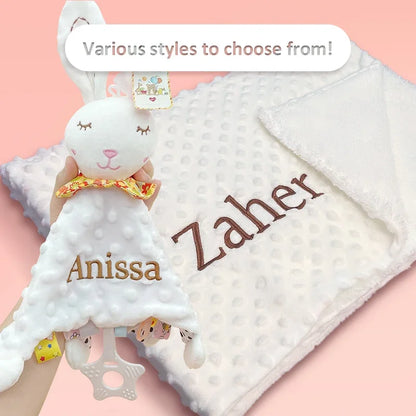 Personalized name baby blankets , stroller , sleeping dolls