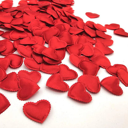 Heart padded fabric petals for table and carpet decoration 200Pcs