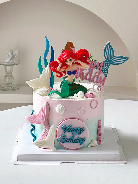 Kawaii Mermaid Cake Topper – Birthday Decoration