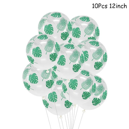 Jungle party green latex balloons