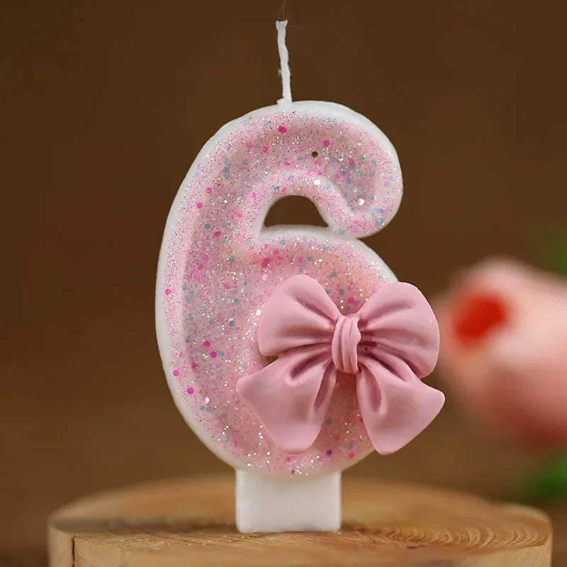 Pink Bow 3D candles