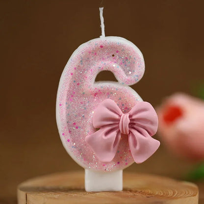 Pink Bow 3D candles