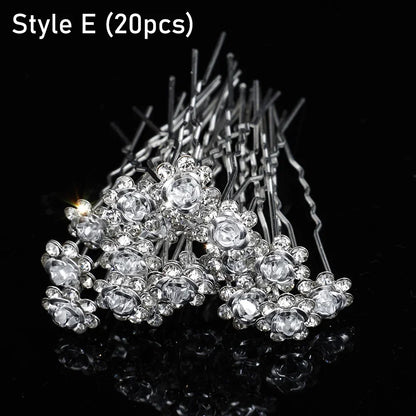 Elegant Pearl Crystal Hairpin 20pcs