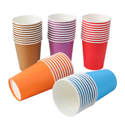 10PCS 9oz Solid Color Disposable Paper Cups