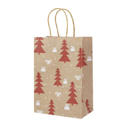 5pcs Christmas Kraft Gift Bags – Santa & Snowman