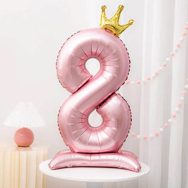 Crown pink foil balloon number 42inch