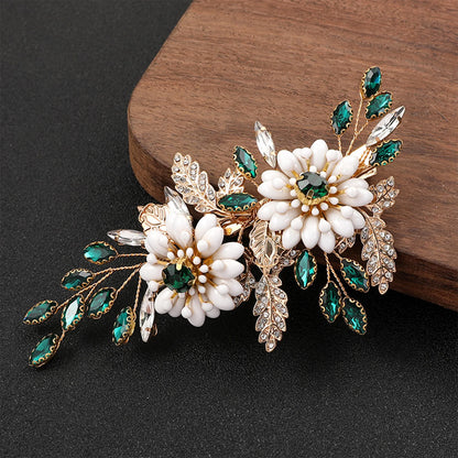Flower hair jewelry Pearl Crystal