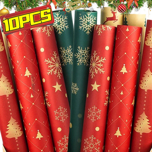 10/1PCS Christmas Kraft Wrap