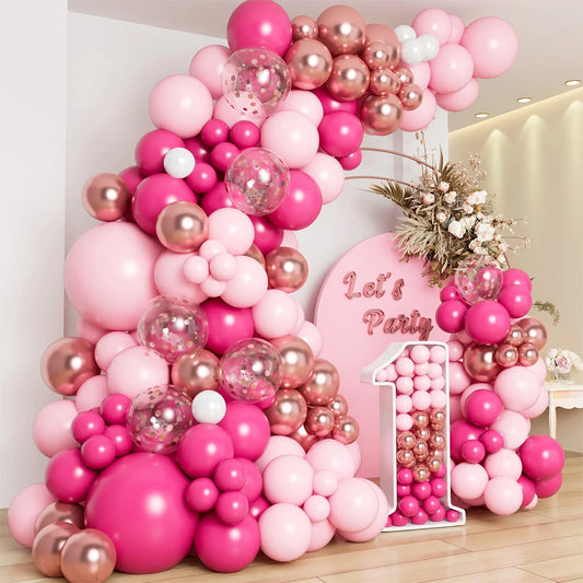 Pink balloon garland arch kit