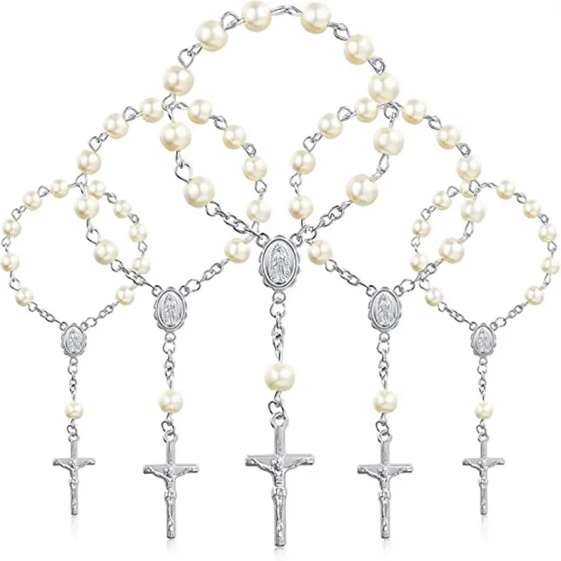 Cross Rosary Bracelets for Baptism and Confirmation 5pcs