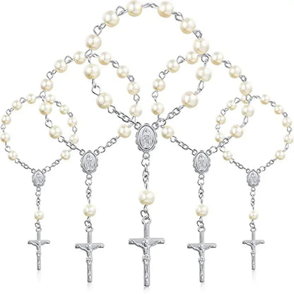 Cross Rosary Bracelets for Baptism and Confirmation 5pcs