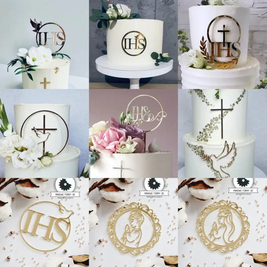 Baptism Cross cake Topper