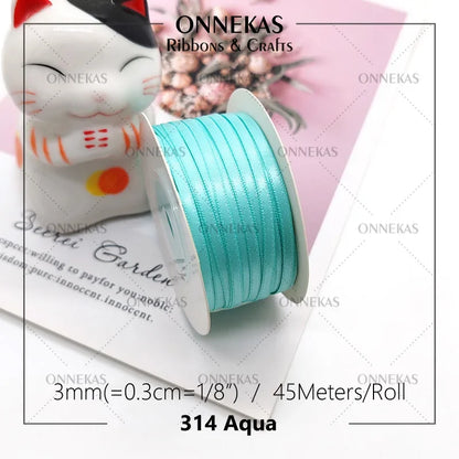 Satin ribbon 100% polyester (45M) 3mm