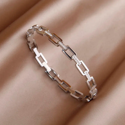 Full crystal letter bowknot charm bracelet