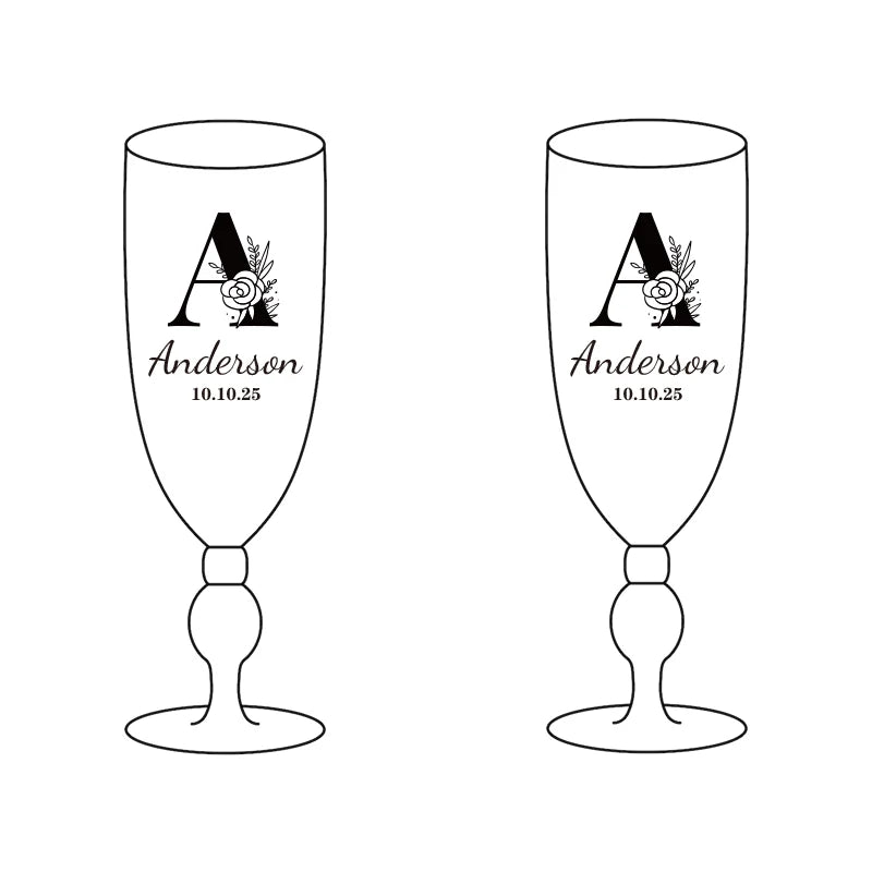 Custom champagne laser engraving glass cup