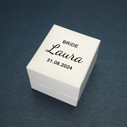 Set of 2 Personalized custom names and date ring box