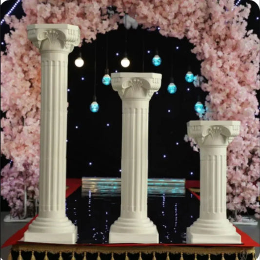 Roman plastic white pillars for decoration 65cm 113cm