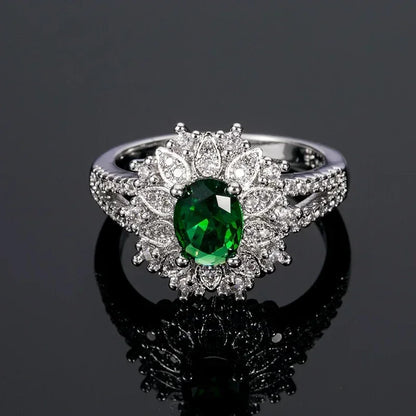 Zaitina green Zirconia crystal ring