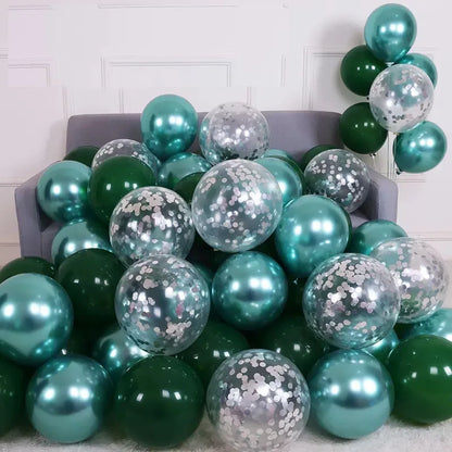 Silver black confetti Latex balloons 30pcs