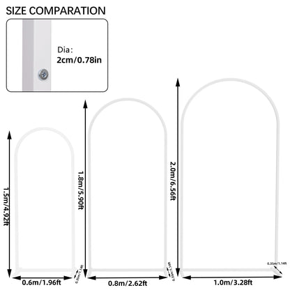 Set of 3 Metal arch, stand decoration
