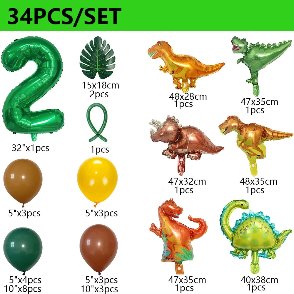 Dinosaur Balloons  34Pcs