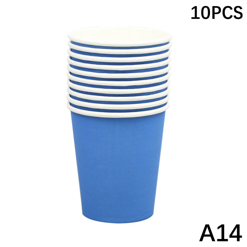 10PCS 9oz Solid Color Disposable Paper Cups
