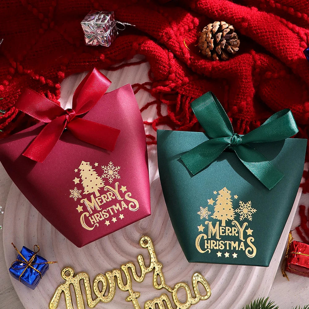 10pcs Hot Stamping Christmas Gift Boxes