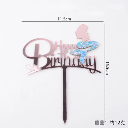 Kawaii Mermaid Cake Topper – Birthday Decoration
