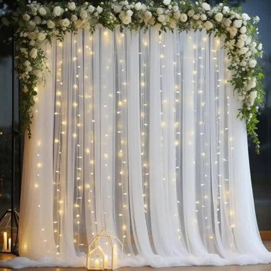 Tulle backdrop curtains, sheer 1 Set/2