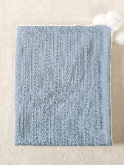 Personalized name nursery baby blanket fluffy lamb wool qui