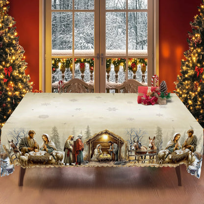 Nativity Scene Tablecloth Decor