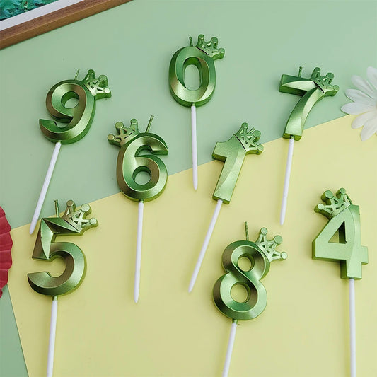 Green Crown Candle 0-9