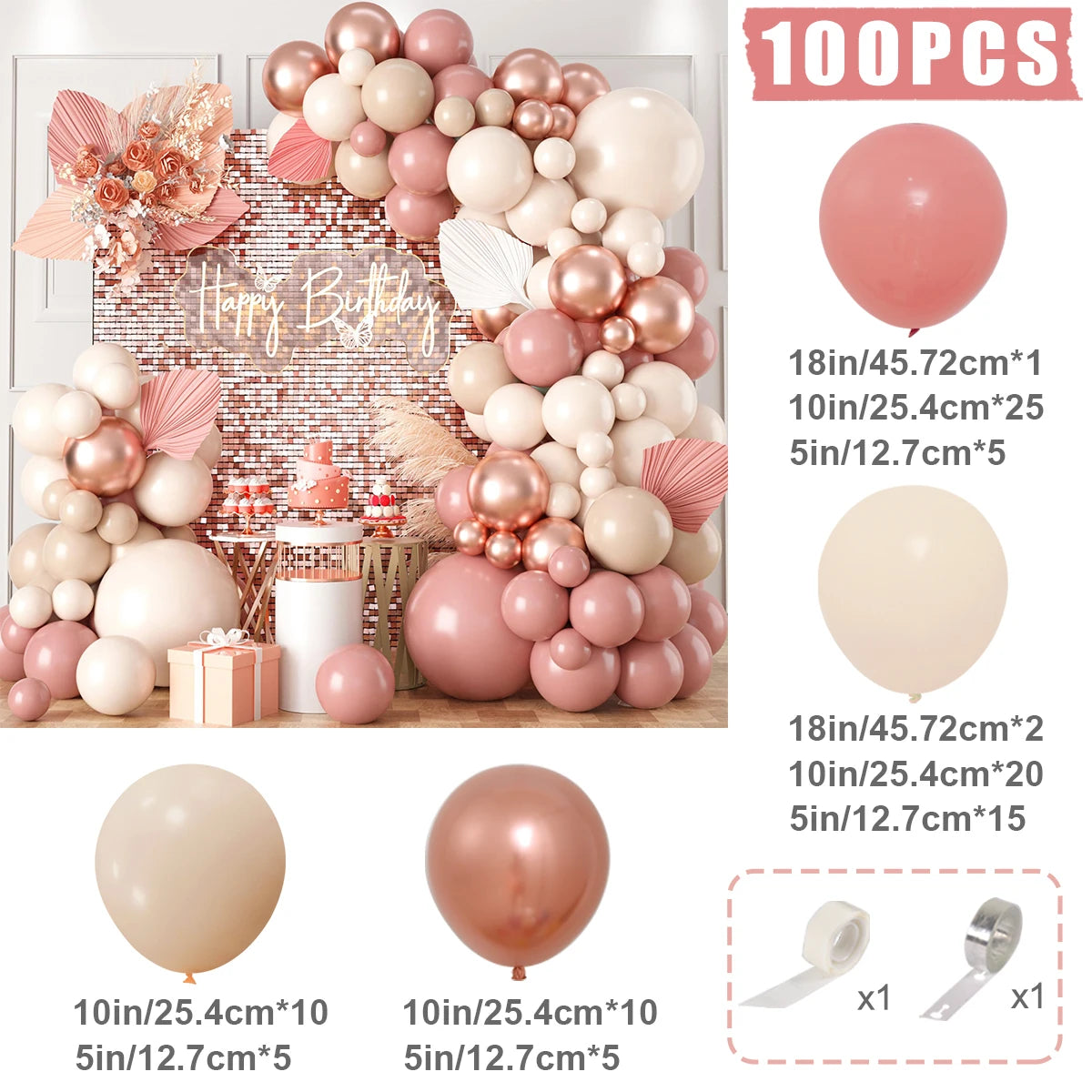 Pink Pastel Macaron Balloons Garland Arch