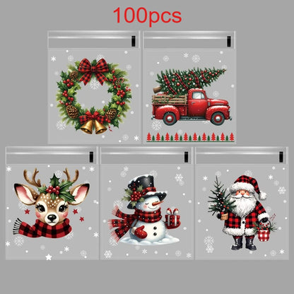 50/100pcs Xmas Wrapping Bags