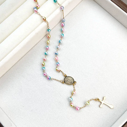 Virgin Mary Cross Rosary Pendant for spiriti pray , necklace