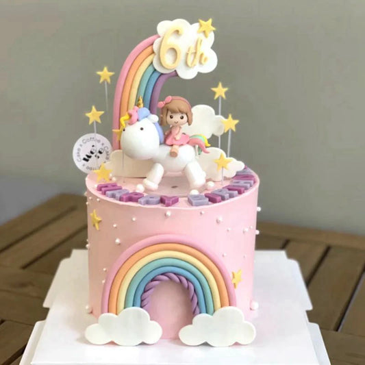 Unicorn Rainbow Cake Topper – Birthday & Party Deco