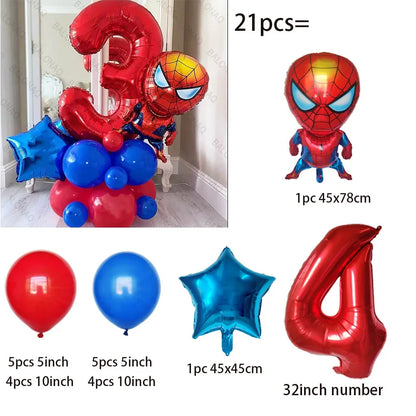 Stand Spiderman Balloon 21pcs