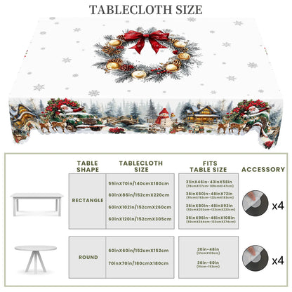 Christmas Tablecloth – Santa & Snowman