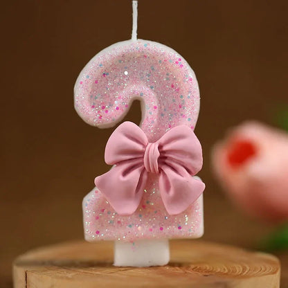 Pink Bow 3D candles