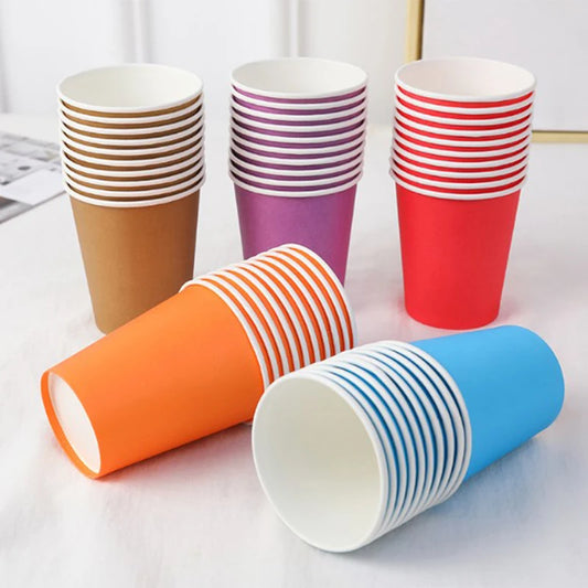 10PCS 9oz Solid Color Disposable Paper Cups