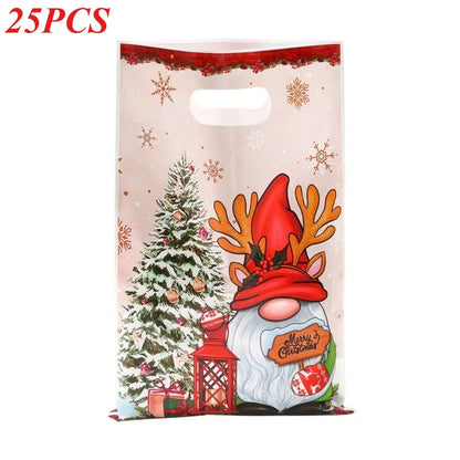 25pcs Santa & Snowman Candy Bags