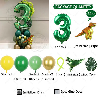 Dinosaur number balloons 32inch