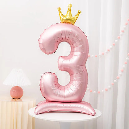 Crown pink foil balloon number 42inch
