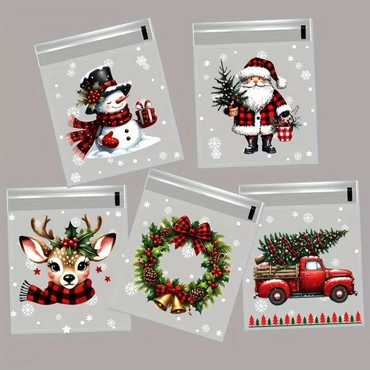 50/100pcs Xmas Wrapping Bags