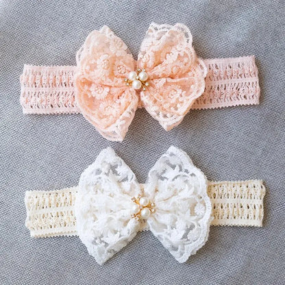 Lace bow baby headbands