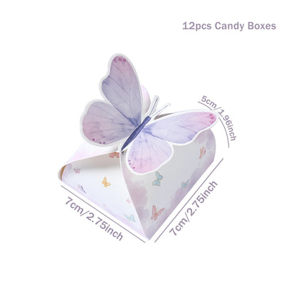 Candy gift box purple pink Butterfly 12pcs