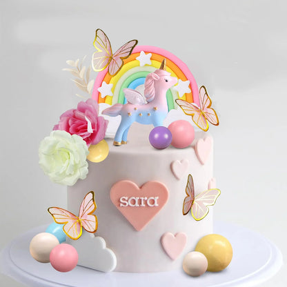 Unicorn Rainbow cake decorations 47PCS